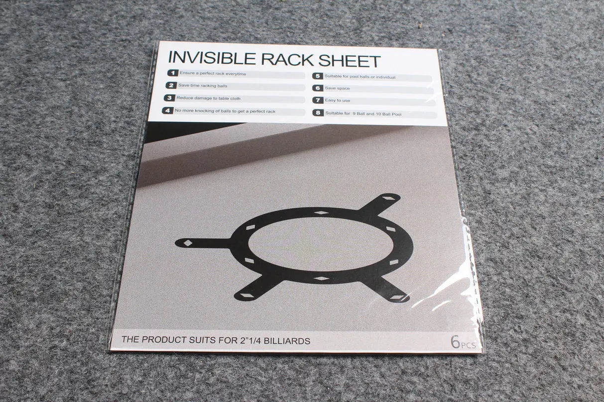 6 pcs magic/invisible rack sheet for 9 ball and 10 ball