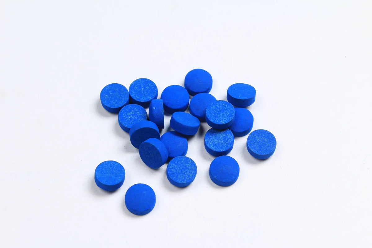 blue new woods cue tips 10 mm