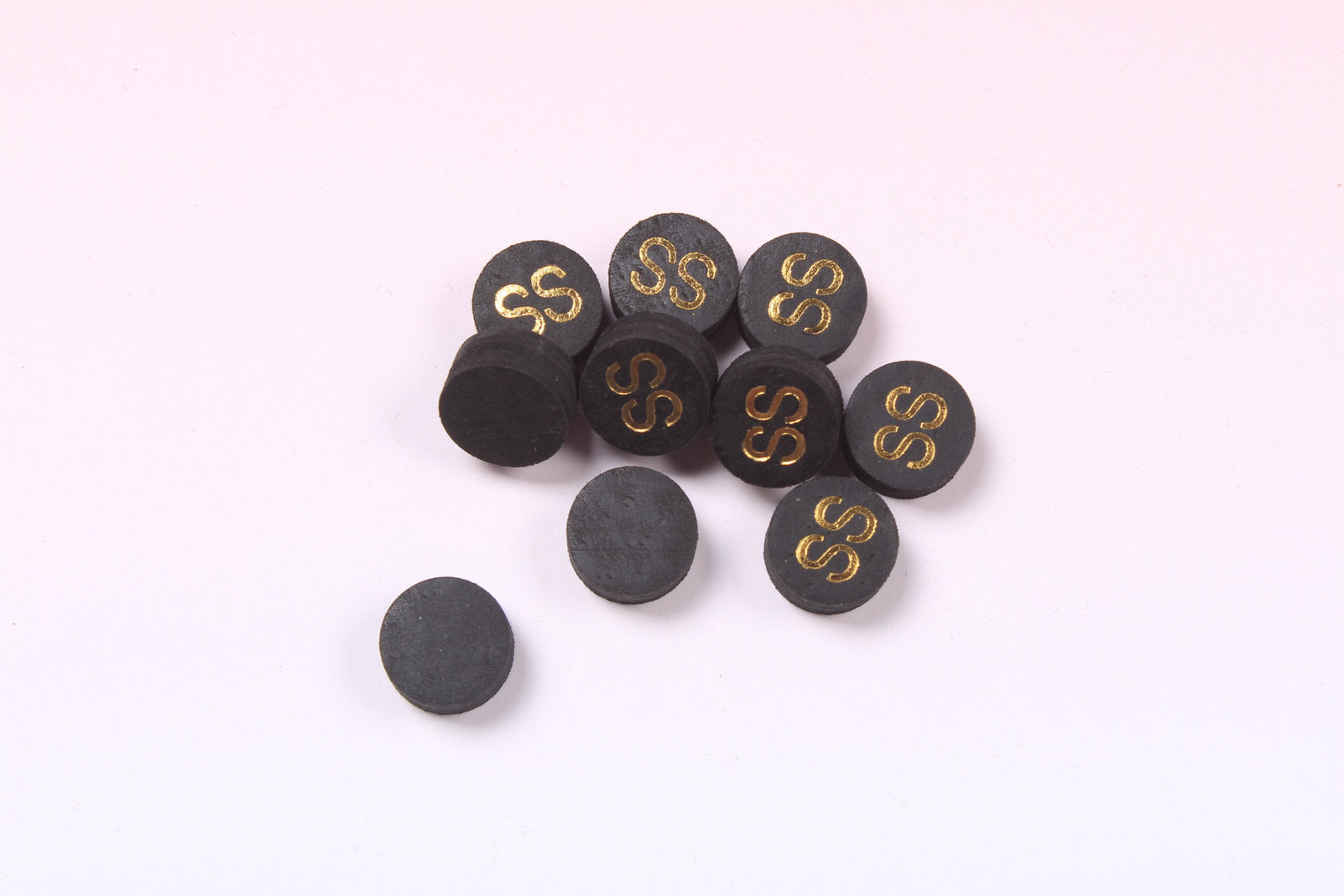 black 11 mm woods cues tips pig skin layered tips