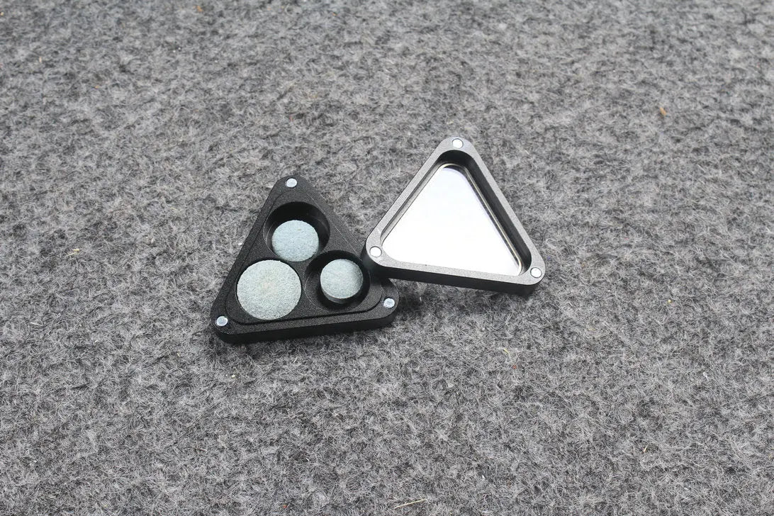 aluminium alloy magnetic triangle cue tip storag box