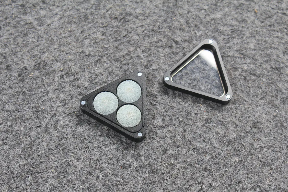 aluminium alloy magnetic triangle cue tip storag box